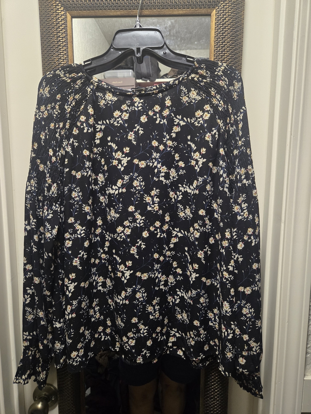 Women's Floral Navy Peasant Skirt